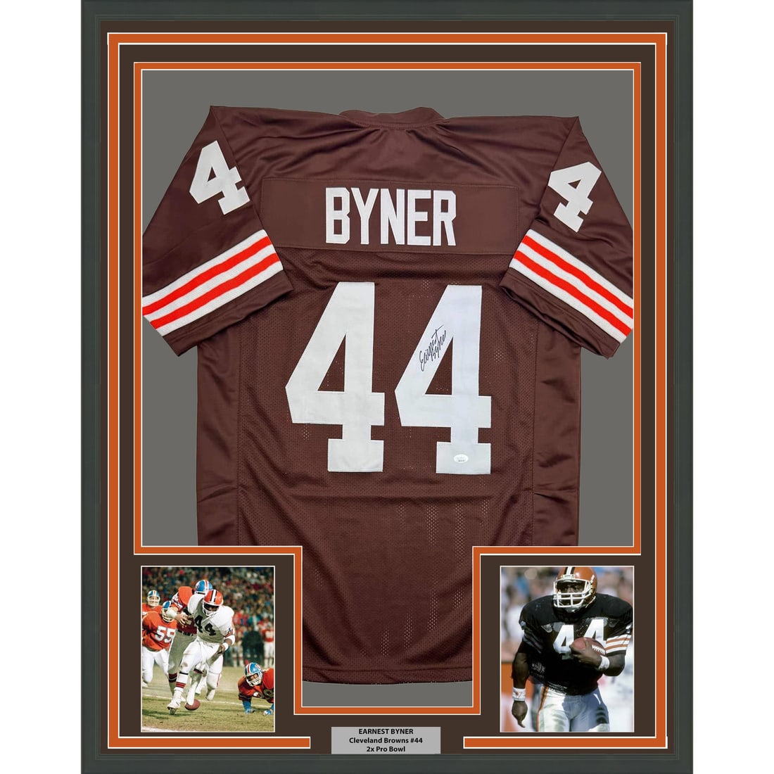 Earnest Byner Signed Cleveland Browns Jersey Framed Display 35x39 With JSA COA (1 of 2)