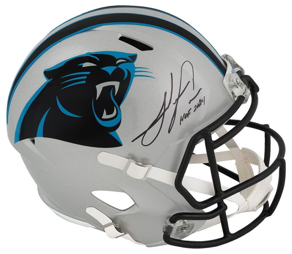 Julius Peppers Signed Panthers Helmet with HOF 2024 Inscription (1 of 1)