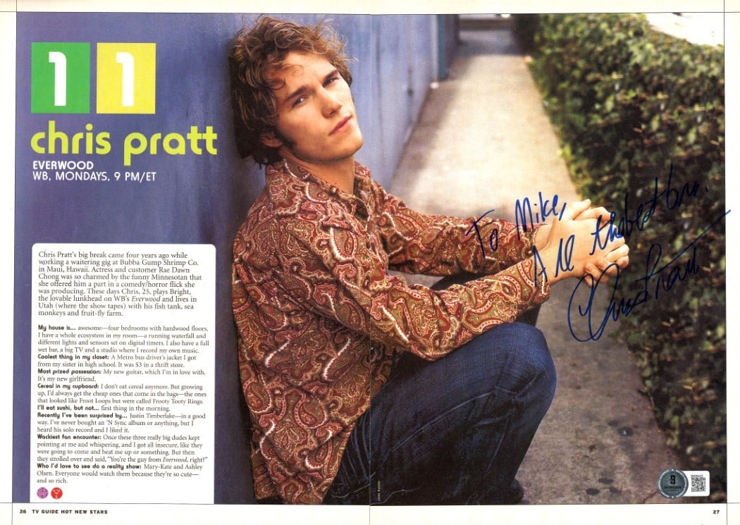 Chris Pratt Autographed Everwood Photo 10.5 x 14.5 BAS Certified (1 of 2)