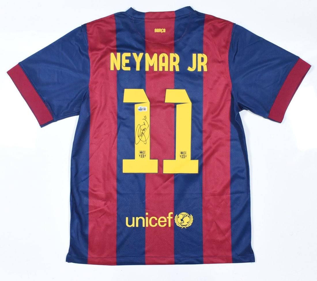 Neymar Jr Signed FC Barcelona Home Jersey #11 with Beckett Hologram (1 of 3)