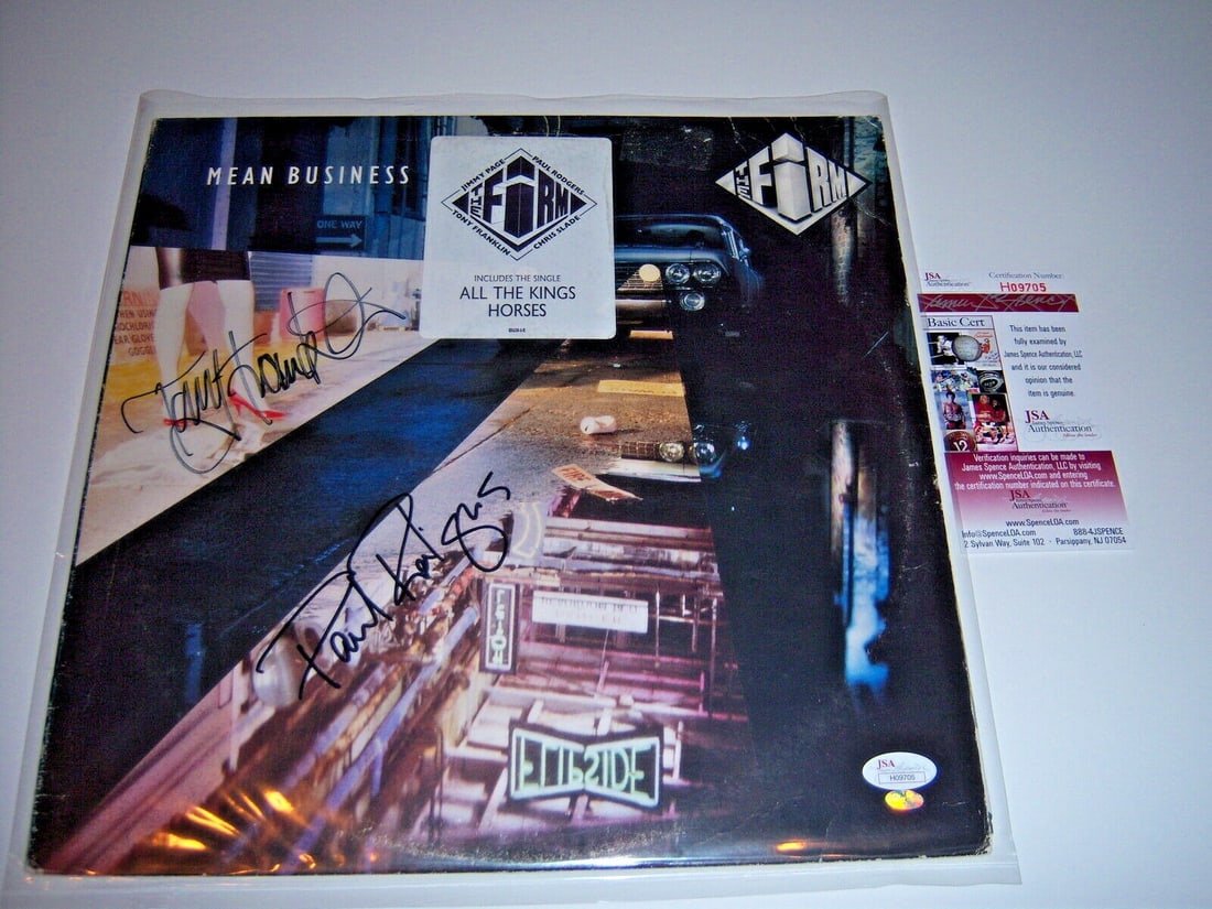 The Firm Mean Business Signed LP by Paul Rodgers Tom Franklin JSA COA (1 of 1)