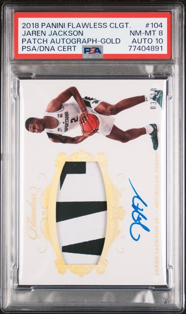 Jaren Jackson Jr 2018 Flawless Collegiate Gold Patch Auto PSA 8/10 RC #104 (1 of 2)