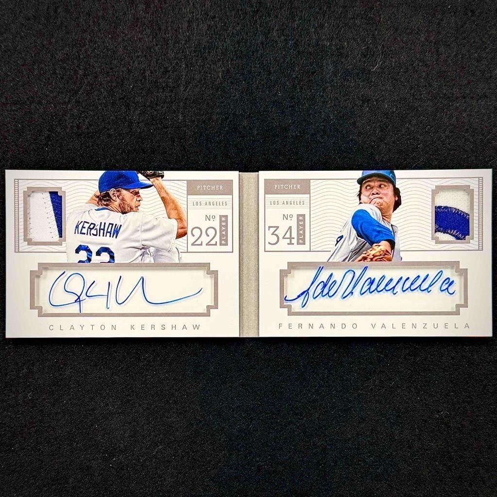 2014 Panini National Treasures Kershaw Valenzuela Autograph Patch /5 (1 of 6)