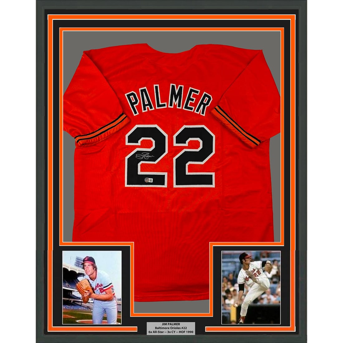 Framed Jim Palmer Autographed Jersey Baltimore Orioles Beckett COA (1 of 2)
