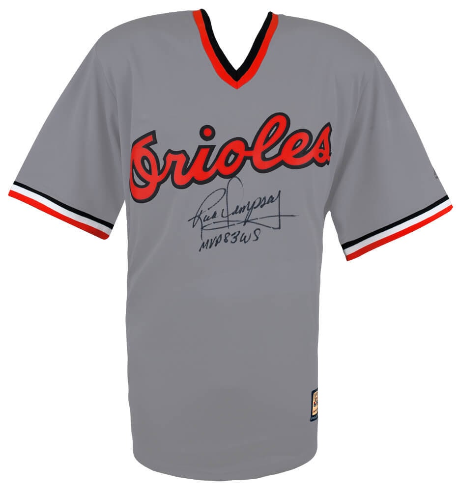 Rick Dempsey Signed Orioles Gray Jersey with MVP 83 WS Inscription COA (1 of 2)