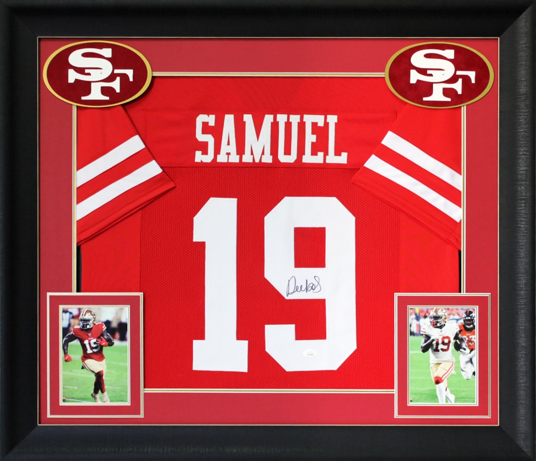 Deebo Samuel Autographed Red Framed Jersey San Francisco 49ers JSA Certified (1 of 1)