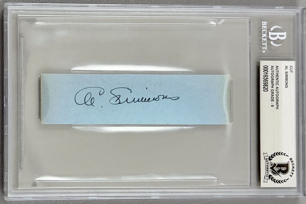 Al Simmons Cut Signature Beckett Authenticated Philadelphia Athletics (1 of 3)