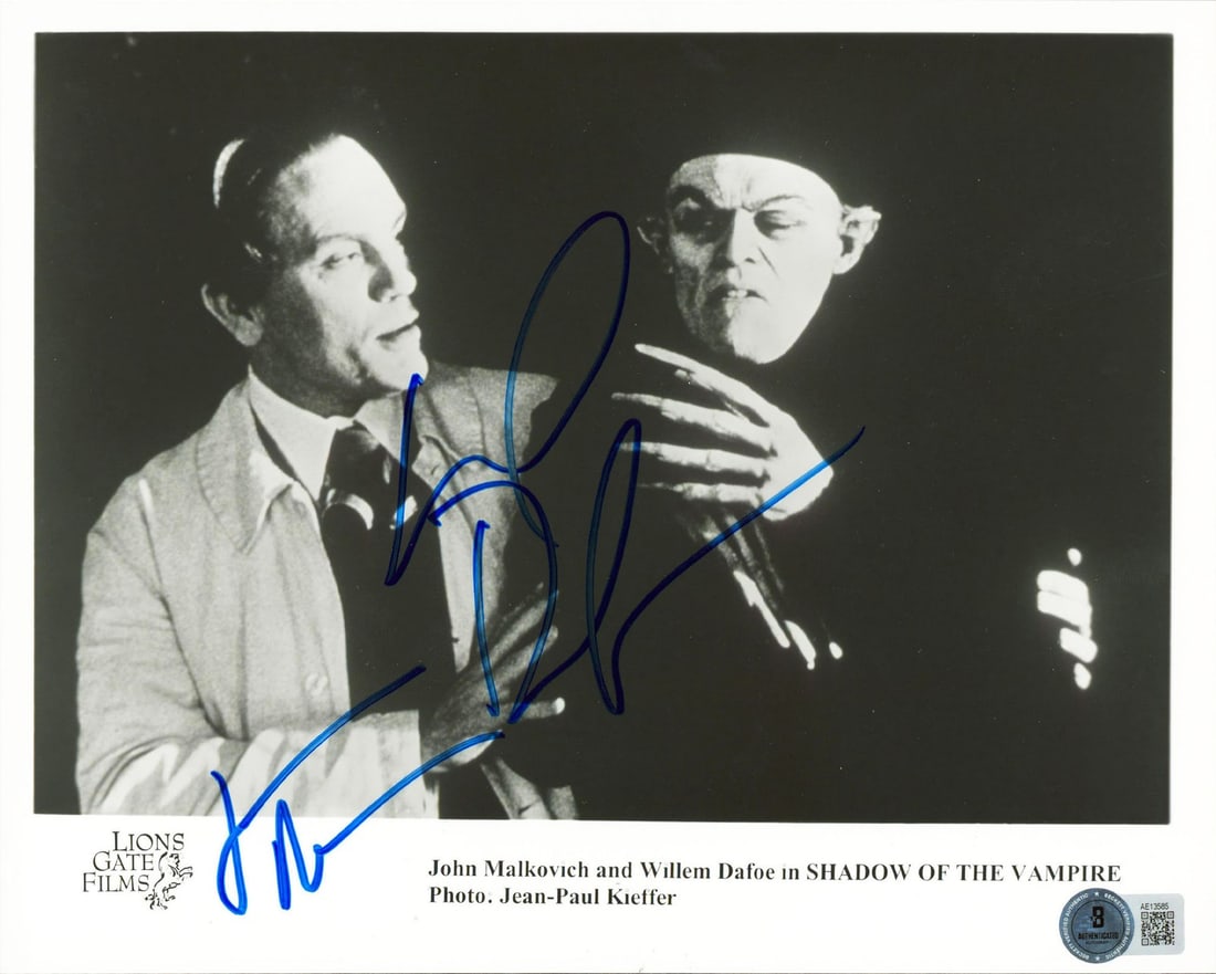John Malkovich William Dafoe Signed 8x10 Shadow Of The Vampire Photo BAS (1 of 2)