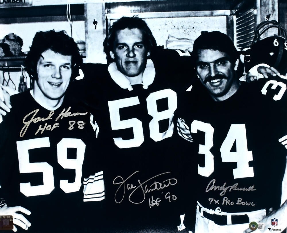 Pittsburgh Steelers Signed 16x20 Photo by Lambert Ham Russell Beckett Auth: Pittsburgh Steelers Signed 16x20 Photo by Lambert Ham Russell Beckett Auth This original 16x20 black and white photo features the autographs of legendary Pittsburgh Steelers players Jack Lambert, Jack