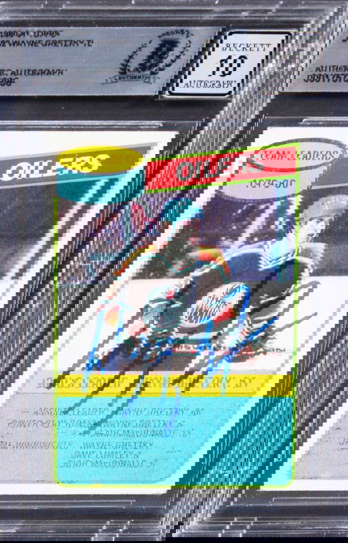 Wayne Gretzky Signed 1980 Topps #182 Card Gem Mint 10 Beckett Authenticated (1 of 2)