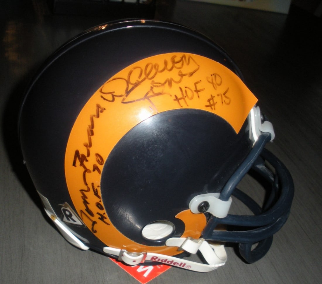 Rare Los Angeles Rams Signed Mini Helmet with COA by Fears Jones Matson (1 of 2)