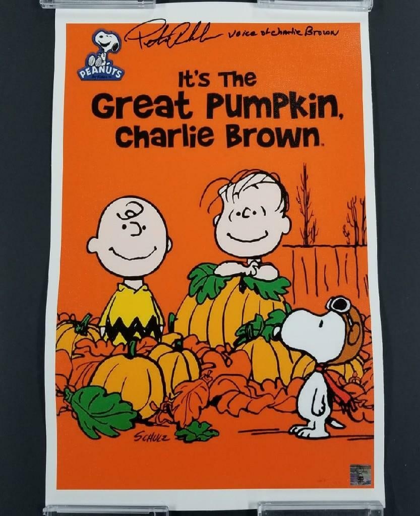 Peter Robbins Signed 11x17 Canvas Photo Pumpkin Charlie Brown Beckett Authenticated (1 of 1)