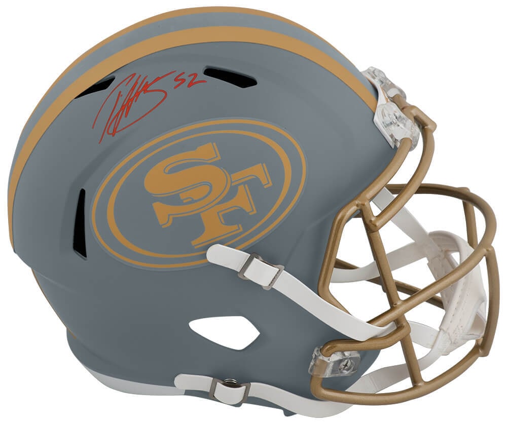 Patrick Willis Signed 49ers Riddell Full Size Helmet with COA: Patrick Willis Signed 49ers Riddell Full Size Helmet with COA This is a signed full-size speed replica helmet of Patrick Willis, a legendary player of the San Francisco 49ers. The helmet features a sl