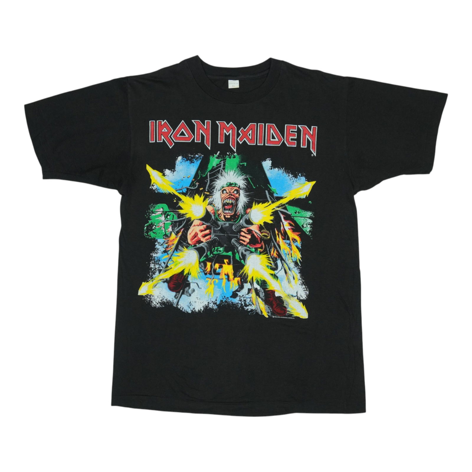 Vintage 1990 Iron Maiden Tour Black Cotton T-Shirt Extra Large (1 of 7)