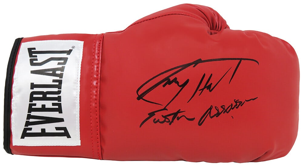 Larry Holmes Signed Everlast Red Boxing Glove Easton Assassin SS COA (1 of 1)