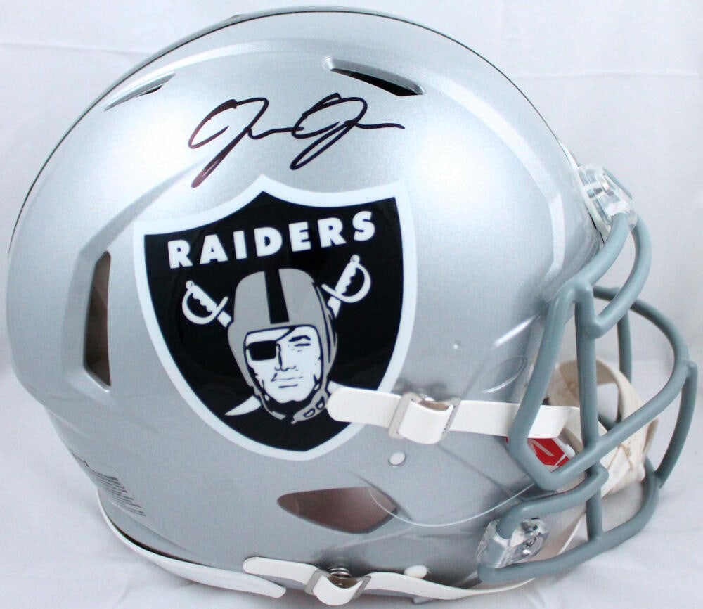 Las Vegas Raiders Full Size Speed Helmet Signed by Josh Jacobs Beckett Authenticated (1 of 5)