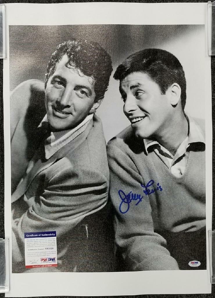 Jerry Lewis Signed 16x20 Photo with Dean Martin PSA/DNA Authenticated (1 of 1)