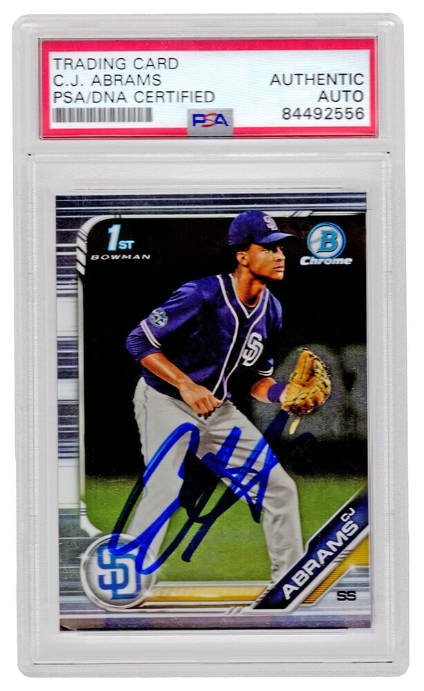 C.J. Abrams Autographed 2019 Bowman Chrome Rookie Card PSA/DNA #BDC-85 (1 of 2)