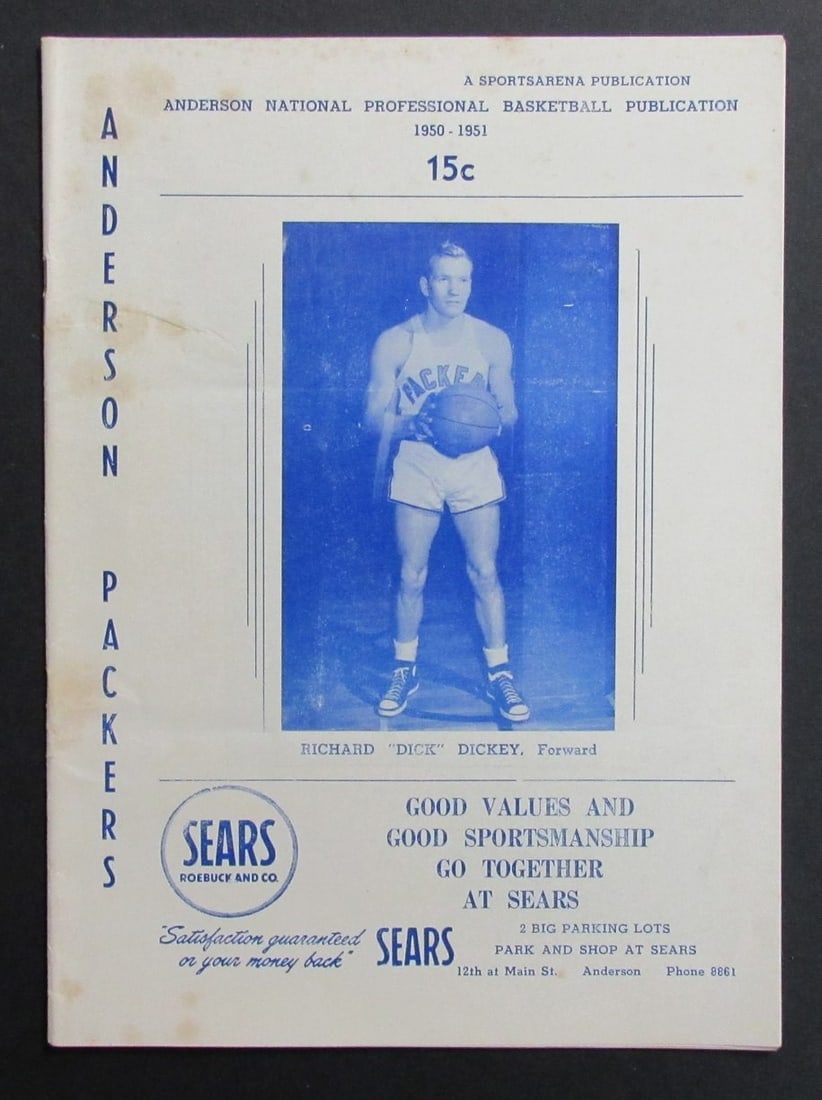 Basketball Program Anderson Packers 1950-51 Season Original Issue (1 of 5)