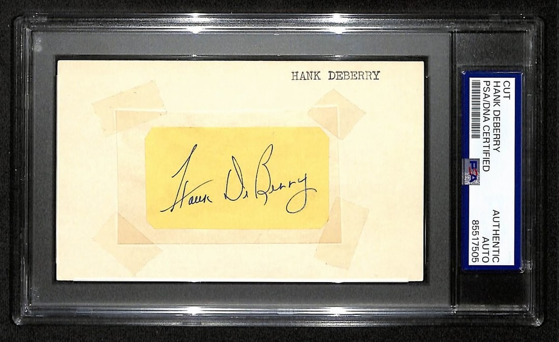 Hank DeBerry 3x5 Autograph Card Brooklyn Dodgers PSA DNA Authenticated (1 of 1)