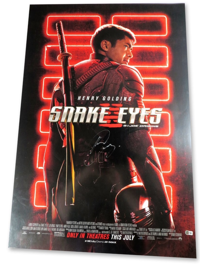 Henry Golding Signed 27x40 Snake Eyes Movie Poster Beckett Authenticated (1 of 2)