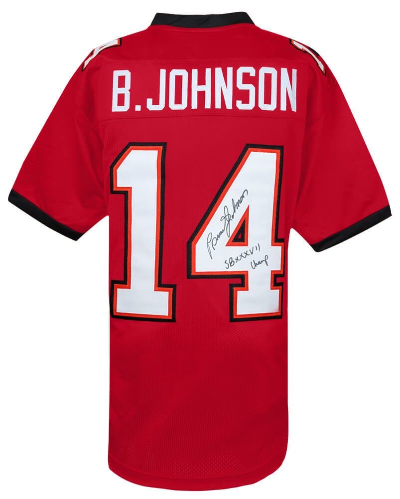 Brad Johnson Signed Red Football Jersey SB XXXVII Champs COA (1 of 3)