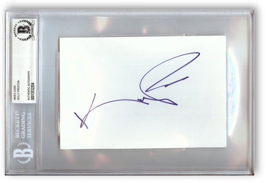 Kelly Preston Autographed Index Card Jerry Maguire Beckett Authenticated 6 x 9 (1 of 1)
