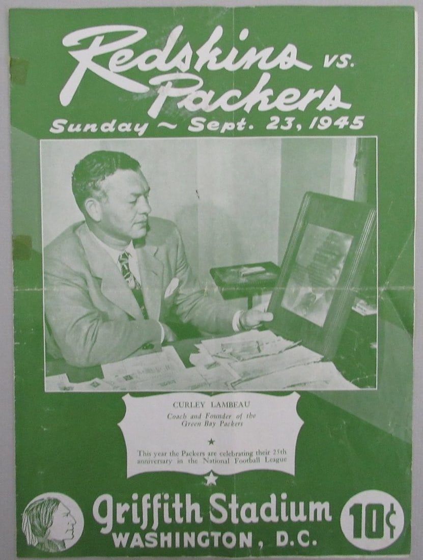1945 Redskins vs Packers Football Program RARE NFL Wartime Edition (1 of 3)