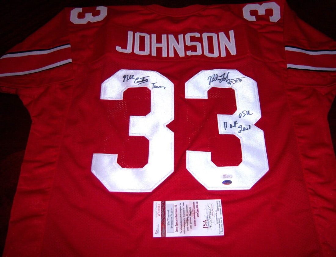 Pete Johnson Signed Ohio State Buckeyes Jersey JSA COA HOF 2007 (1 of 2)