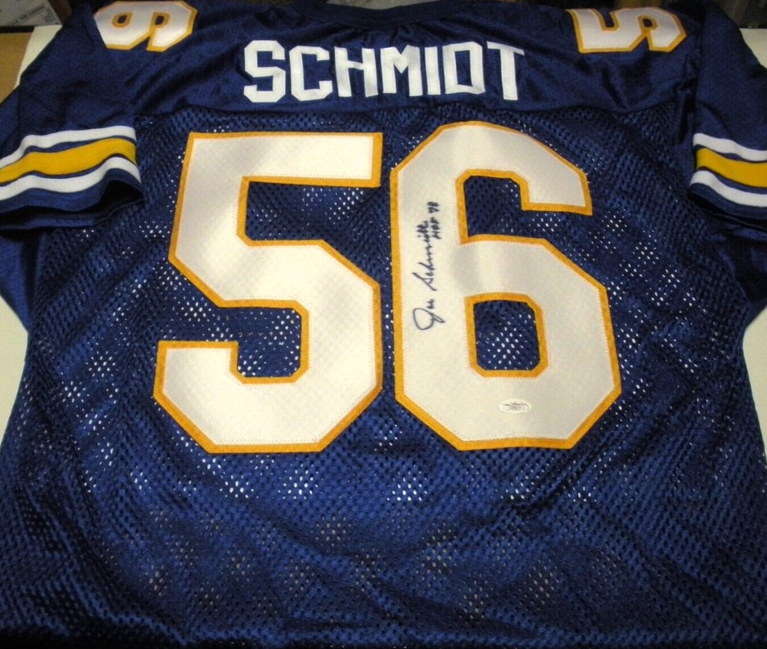 Joe Schmidt Pitt Panthers Signed Wilson Jersey HOF 98 JSA COA (1 of 2)