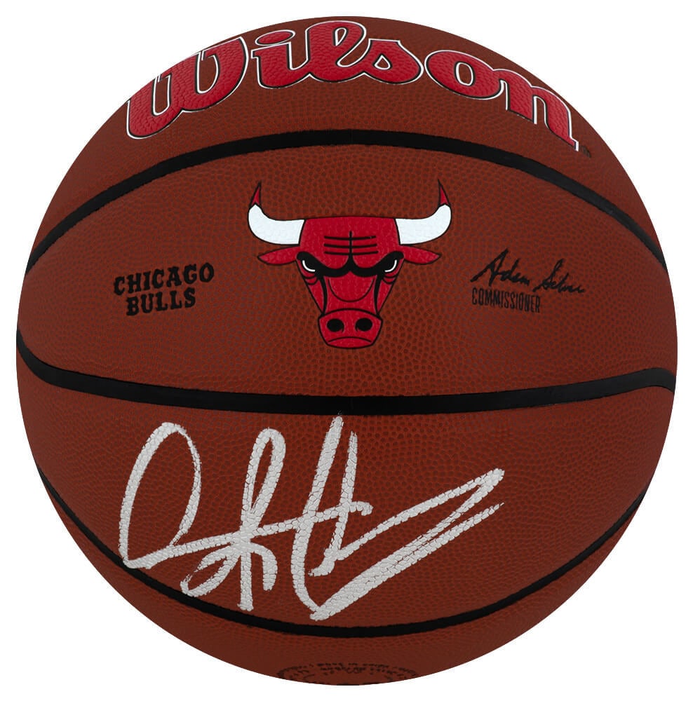 Dennis Rodman Signed Bulls Logo Wilson Basketball with COA (1 of 1)