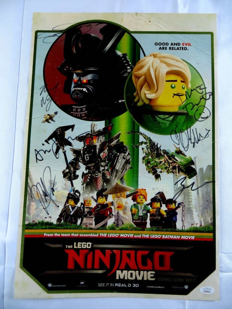 Lego Ninjago Movie 7 Autographs 13x20 Poster JSA Certified (1 of 5)