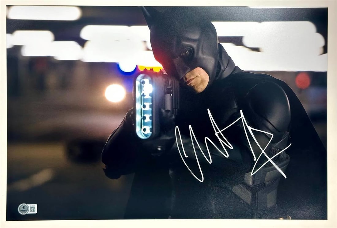 Christian Bale Autographed 12x18 Photo The Dark Knight Rises Beckett Authenticated (1 of 3)