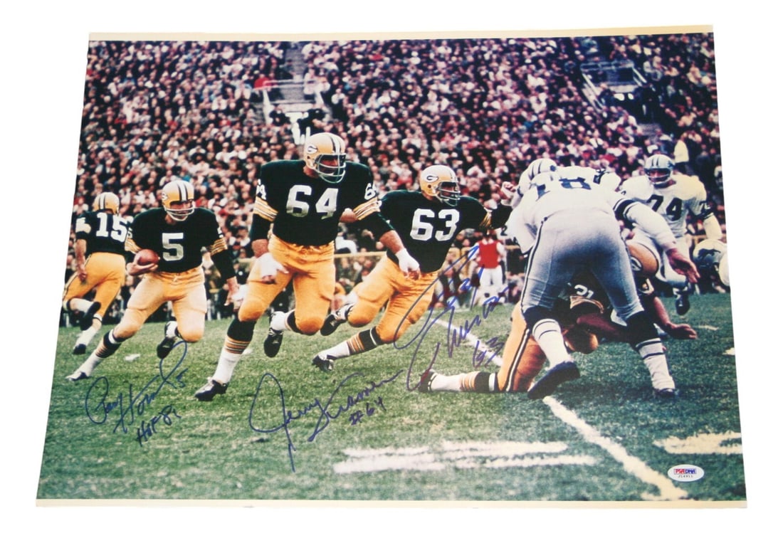 Paul Hornung Signed 16x20 Photo Packers Sweep PSA Certified (1 of 4)