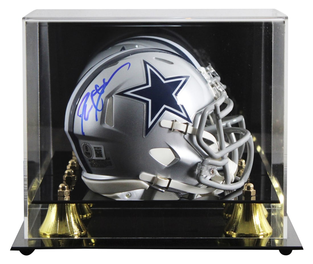 Deion Sanders Signed Dallas Cowboys Silver Speed Mini Helmet with BAS Authentication (1 of 3)