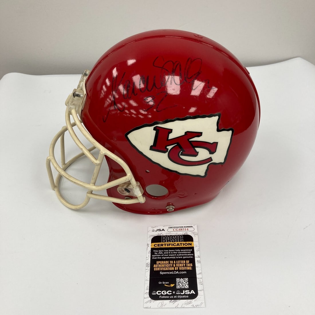Marcus Allen Signed 1990s Game Used Kansas City Chiefs Helmet JSA COA (1 of 10)