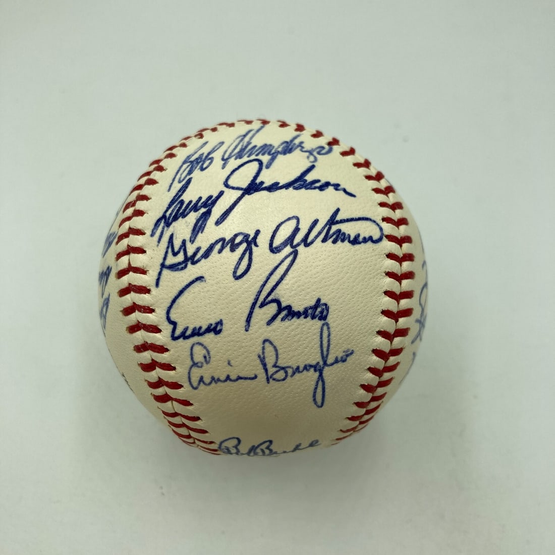 1965 Chicago Cubs Team Signed Baseball Ernie Banks Ron Santo JSA YY24053 (1 of 9)