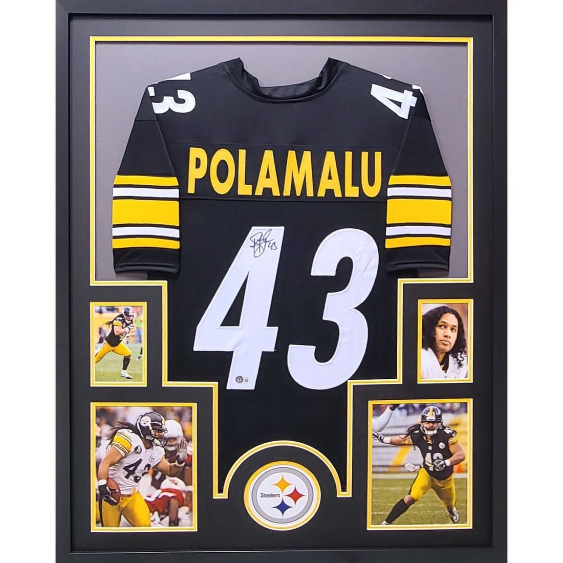 Troy Polamalu Signed Framed Jersey Pittsburgh Steelers Beckett Authenticated (1 of 2)