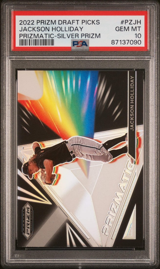 2022 Prizm Jackson Holliday Prizmatic Silver PSA 10 Baseball Card (1 of 2)