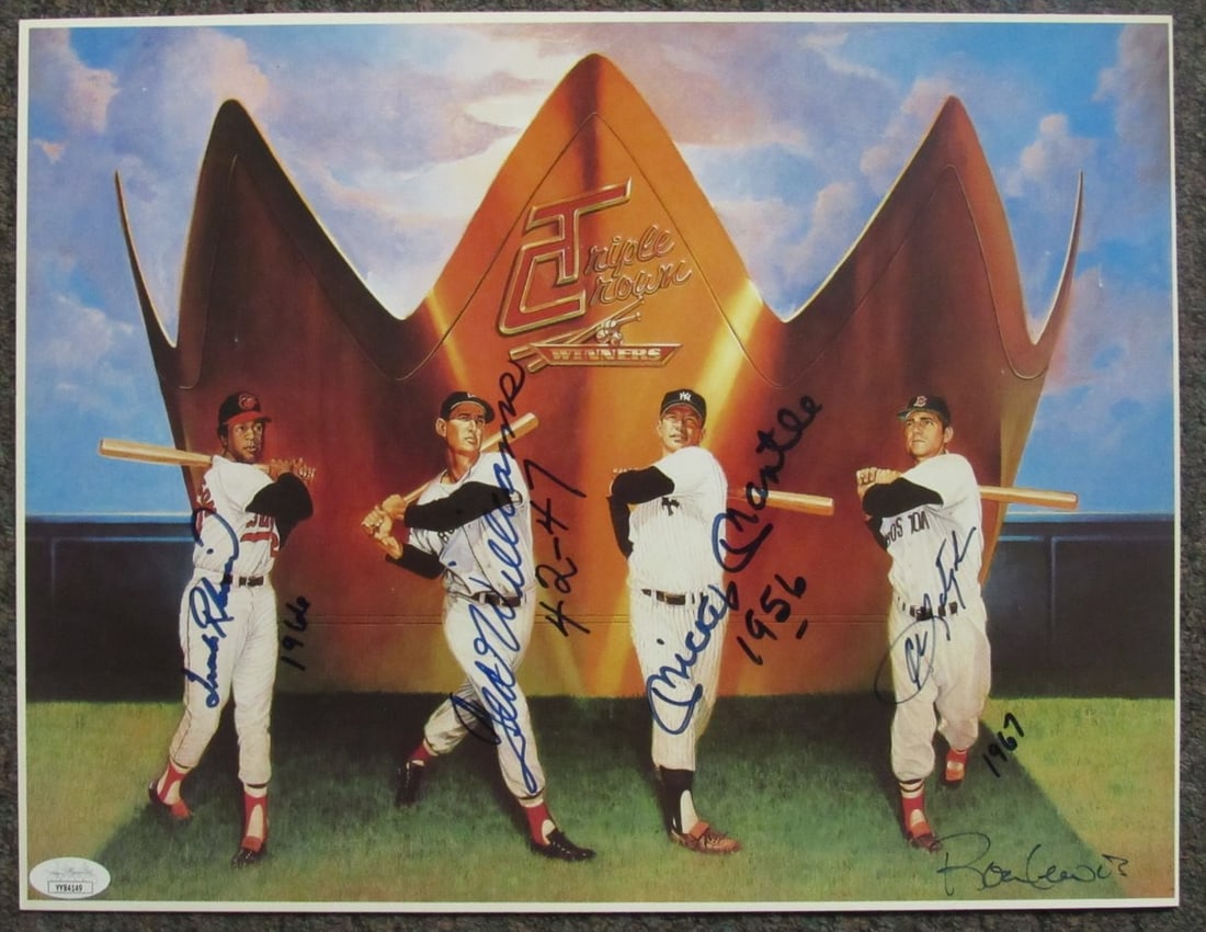 4 Triple Crown Winners Multi-Signed 11x14 Lithograph JSA Authenticated (1 of 4)