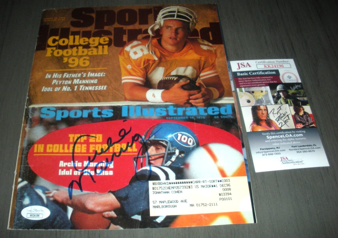 Archie Manning Signed Sports Illustrated Cover JSA COA Ole Miss Rebels Saints (1 of 1)