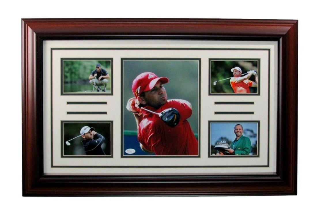 Framed Sergio Garcia Autographed PGA Golf Photo Collage JSA Authenticated (1 of 4)