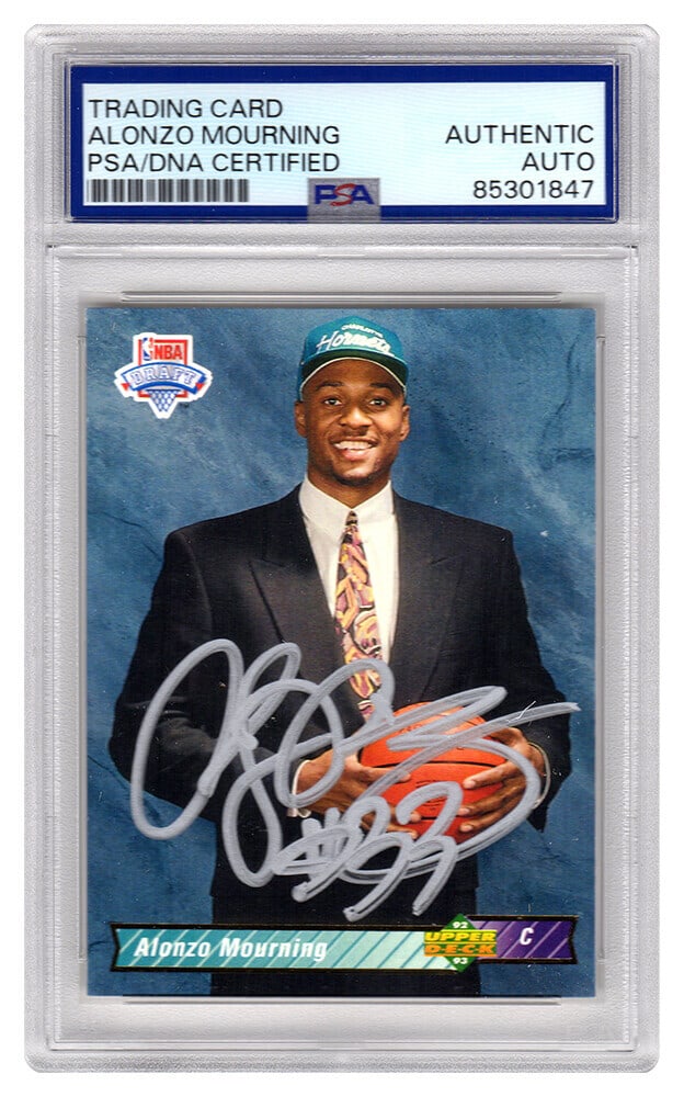 Alonzo Mourning Signed 1992-93 Upper Deck Rookie Card PSA/DNA (1 of 2)