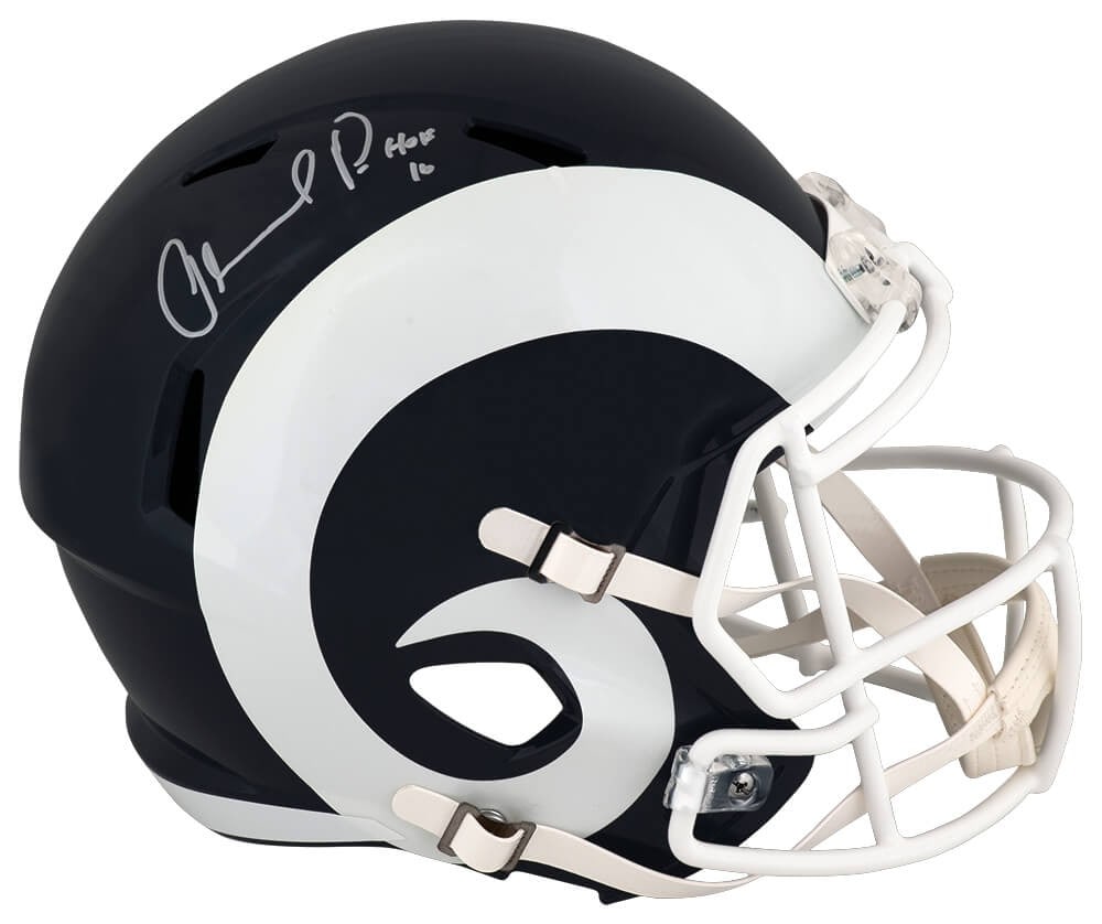 Orlando Pace Signed Rams Riddell Full Size Helmet with HOF Inscription (1 of 1)