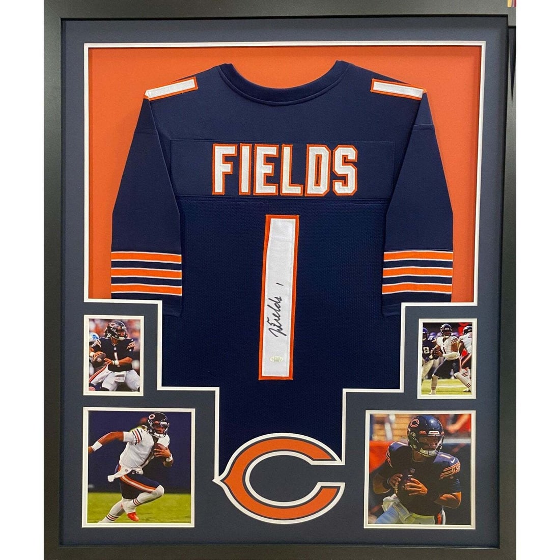 Justin Fields Signed Framed Jersey JSA Authenticated Chicago Bears 42x34 (1 of 2)