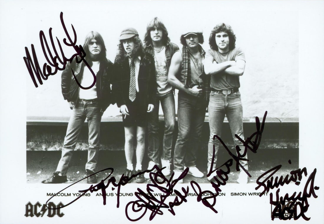 AC/DC Signed 5x7 Photo by Young Young Williams Johnson Wright BAS COA (1 of 3)