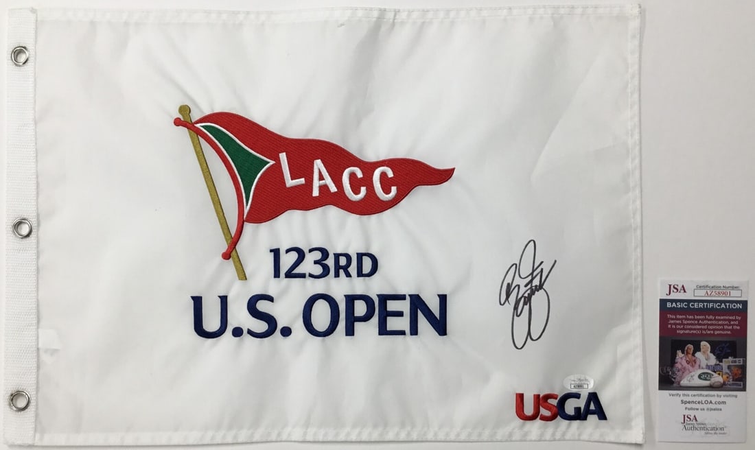 Rickie Fowler Signed Flag 123rd LACC US Open JSA Certified (1 of 4)