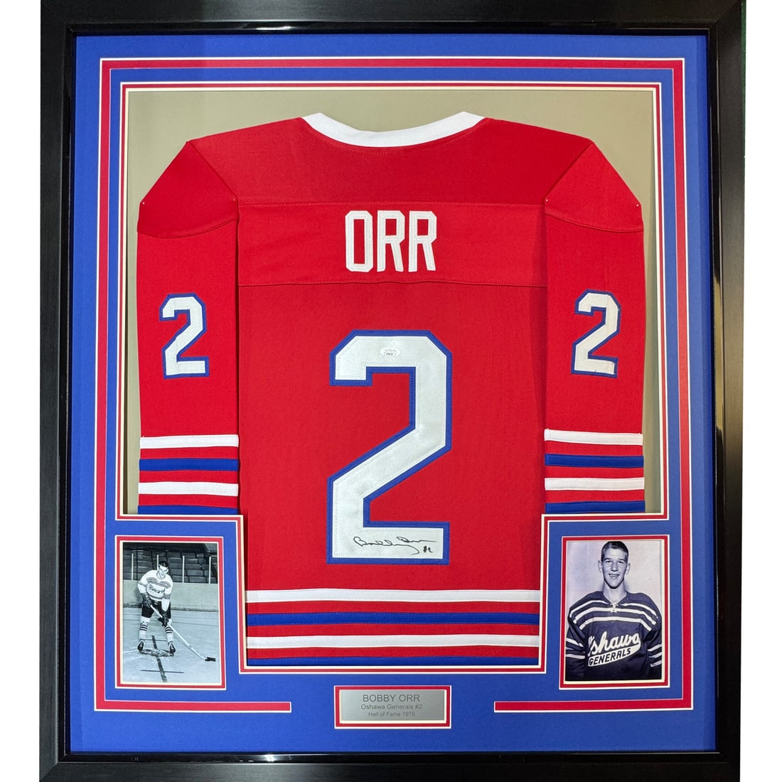 Framed Bobby Orr Autographed Oshawa Generals Jersey JSA COA (1 of 2)