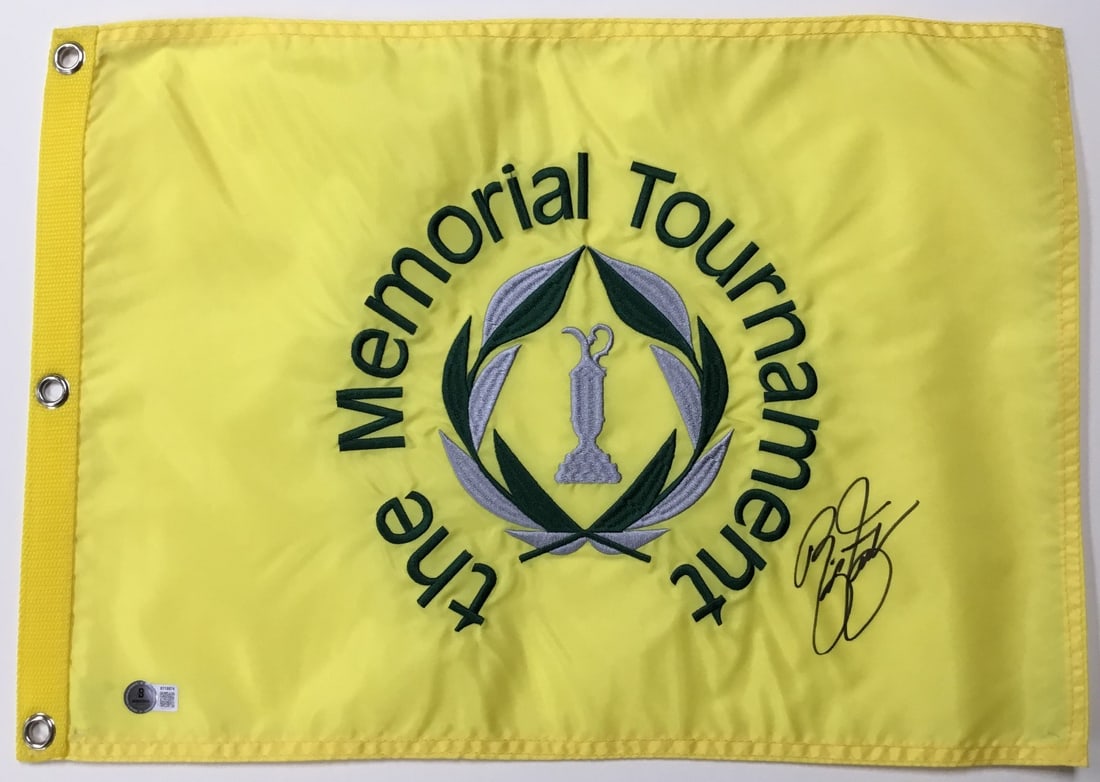 Rickie Fowler Signed Memorial Tournament Pin Flag Beckett Authenticated (1 of 4)
