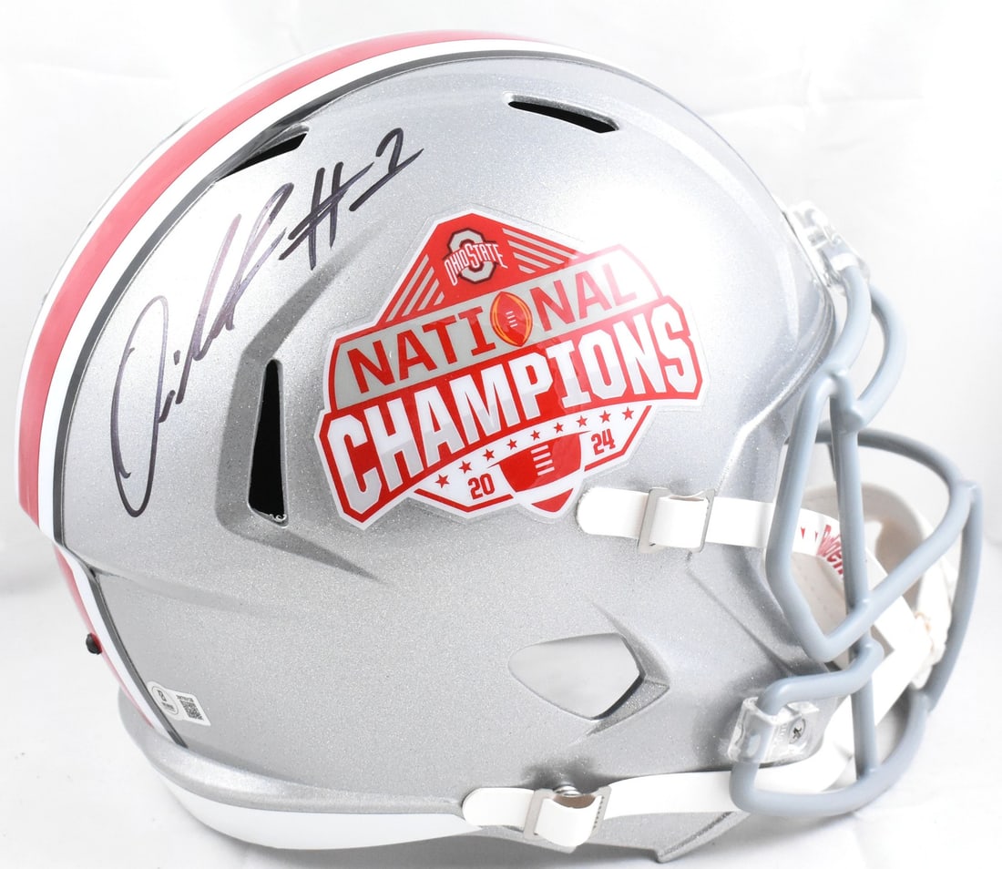 Quinshon Judkins Signed Ohio State National Championship Helmet Beckett Authenticated (1 of 5)